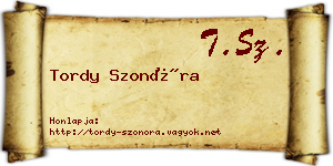 Tordy Szonóra névjegykártya